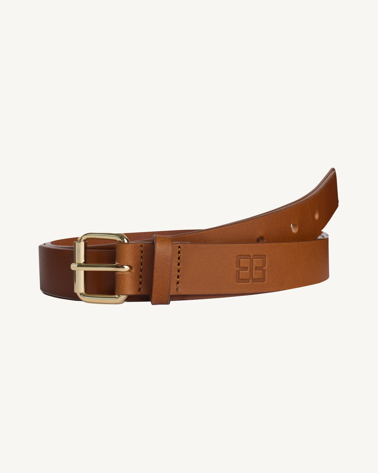 Ceinture fine-ACAJOU-100% cuir