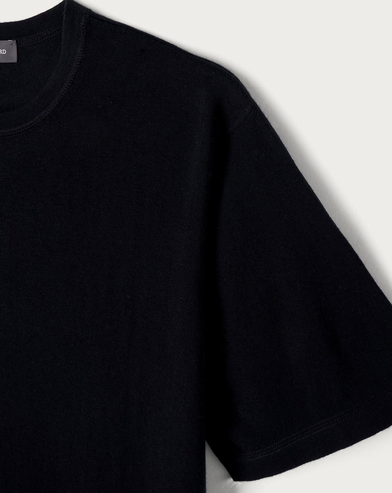T-shirt ample ultrafin-NOIR-70% coton 30% cachemire
