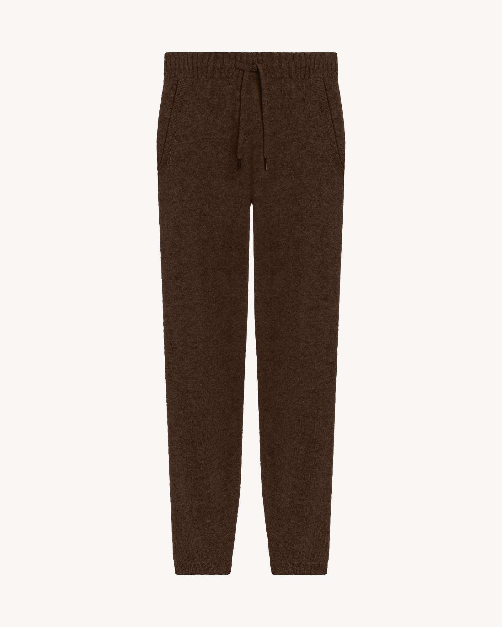Pantalon de jogging-CHOCOLAT-100% cachemire