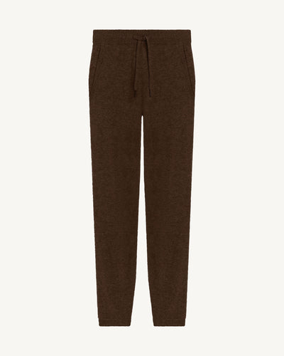 Pantalon de jogging-CHOCOLAT-100% cachemire
