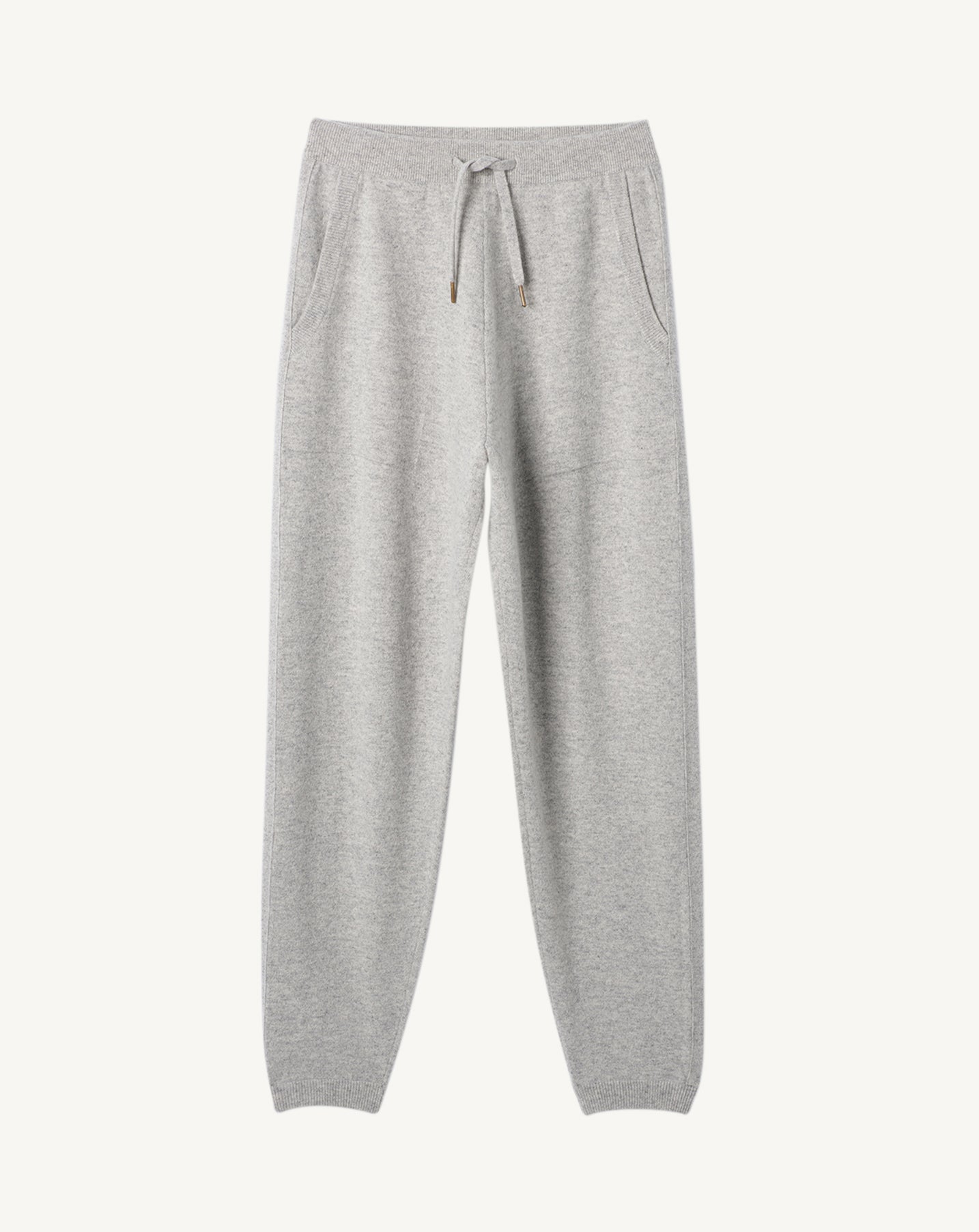 Pantalon casual-GRIS ARGENTE-100% CACHEMIRE