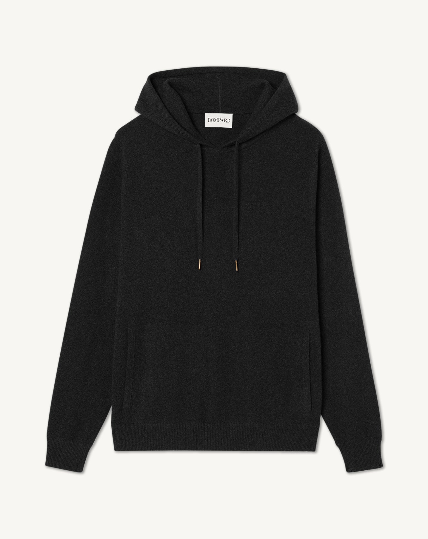 Hoodie casual-NOIR-100% CACHEMIRE