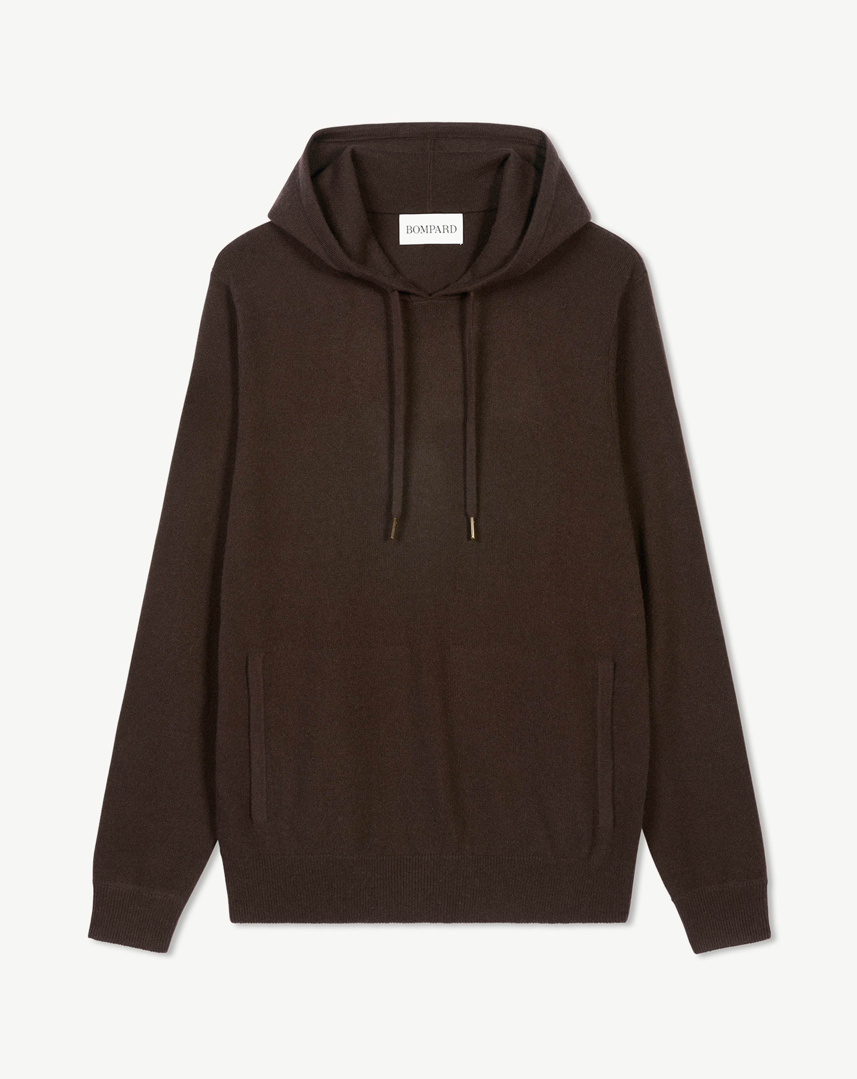 Pull à capuche-CHOCOLAT-100% cachemire