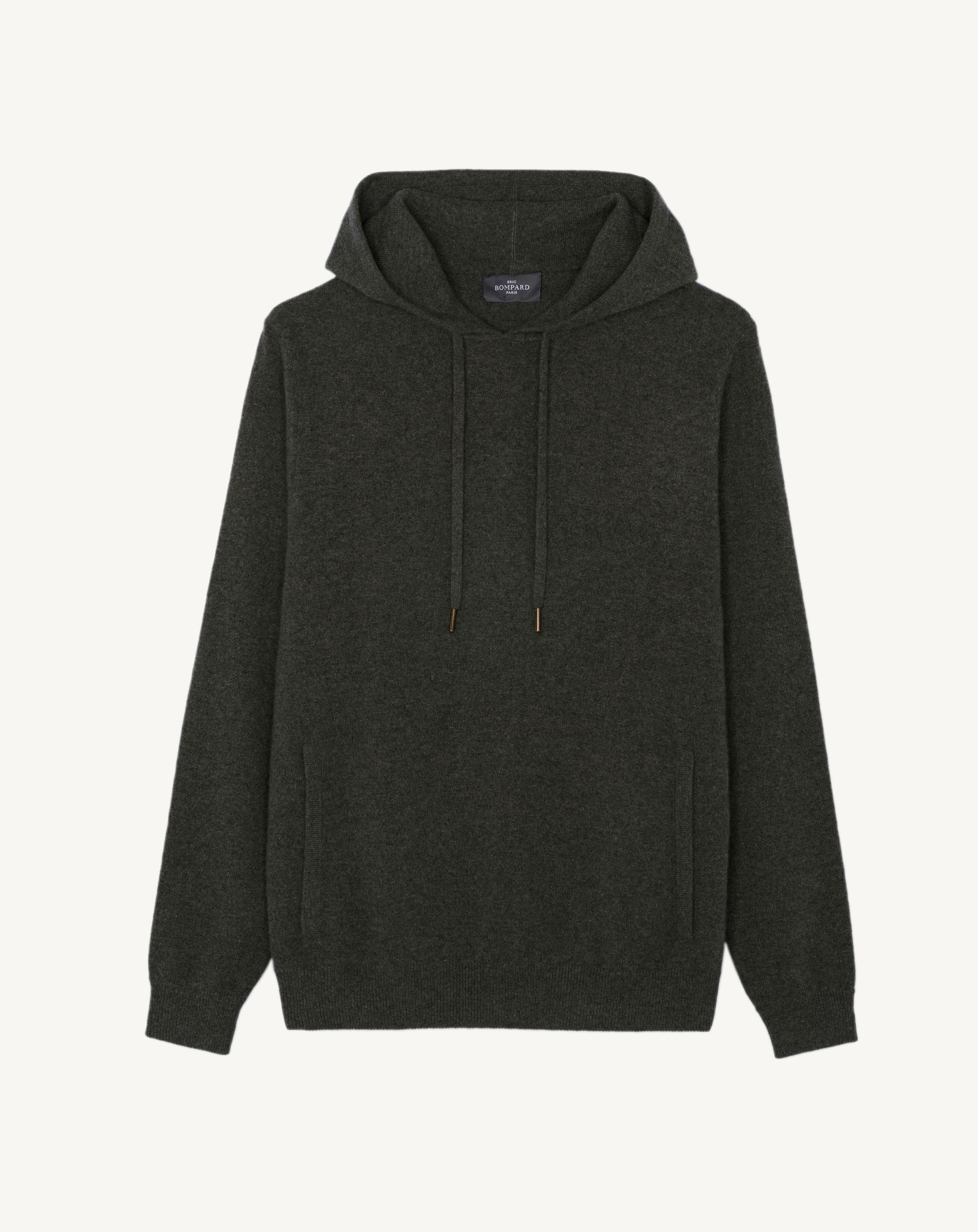 Pull à capuche-KAKI OMBRE-100% cachemire