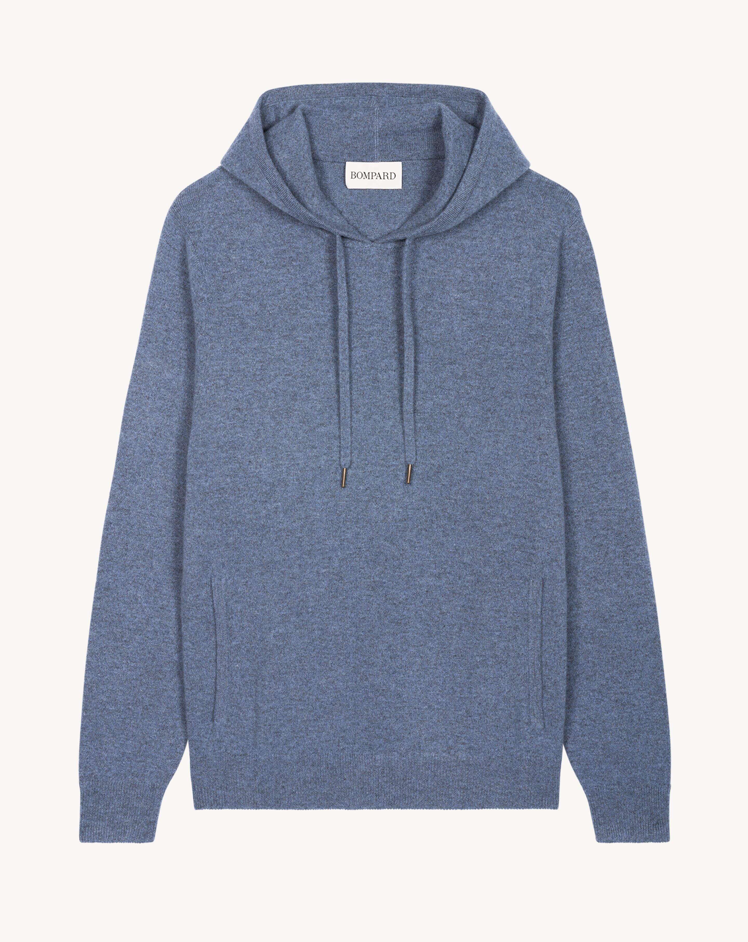 Pull à capuche-BLEU AVERSE-100% cachemire