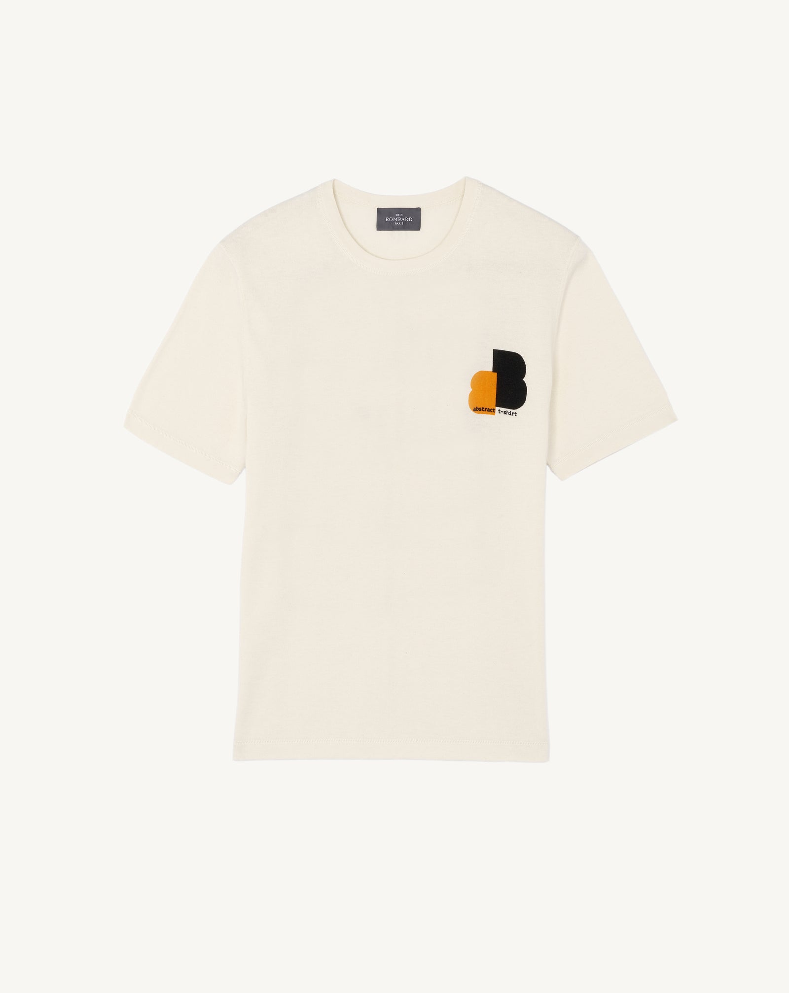 T-shirt ultrafin imprimé-NATUREL-85% pima coton 15% cachemire