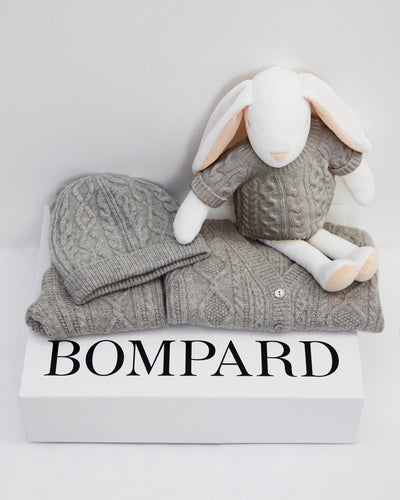 Doudou Bernard Bompard x La Pelucherie-GRIS ARGENTE-50% cachemire 50% laine