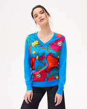 Miami printed v-neck sweater