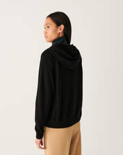 Casual zipped hooded sweatshirt
