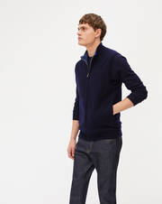 Two-colour zipped sleeveless reversible cardigan