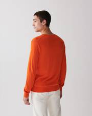 Solid color V-neck jumper