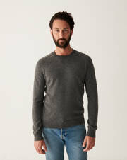 Fitted crew neck jumper with offset shoulders