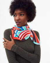 Rainbow silk square scarf 70 x 70 cm