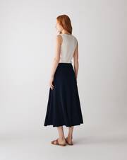 Long flared silk skirt