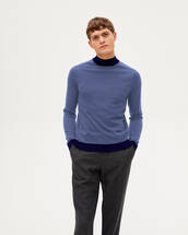 Extrafine tricolour turtleneck sweater sweater