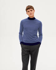 Extrafine tricolour turtleneck sweater sweater