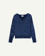 Contrasted marl V-neck sweater