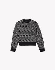 Two-tone nomad jacquard crew neck pullover