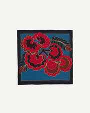 Paisley flowers silk square scarf 75 x 75 cm