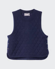 Sleeveless quilted round neck