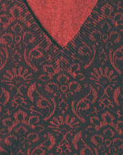 Tapestry print V-neck pullover