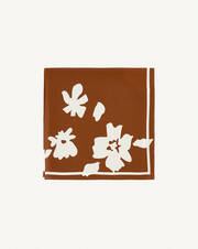 Carre soie bicolore fleuri 90 x 90 cm