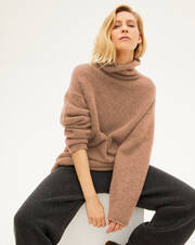 8 ply loose roll-neck sweater