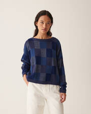 Pull col rond patchwork