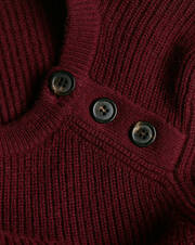 Shoulder-button ribbed crew neck pullover
