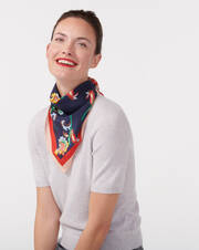 Dragon flower mini silk square scarf 60 cm x 60 cm