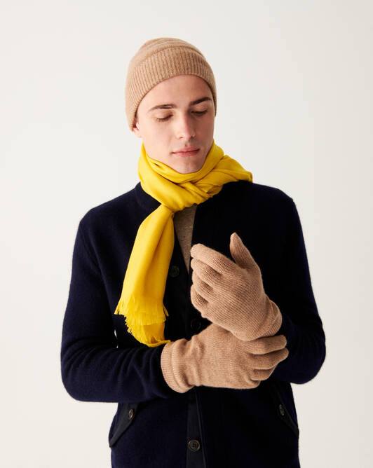 Bonnets et gants Beige en cachemire pour Homme