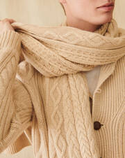 Oversized cable knit scarf