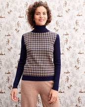 Tailored jacquard roll-neck