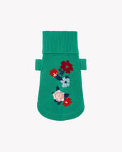 Flower intarsia dog pullover