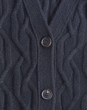 Geometric cable-stitch cardigan