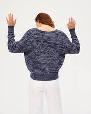 Contrasted marl V-neck sweater
