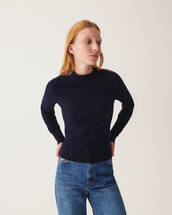 Fitted high neck jumper