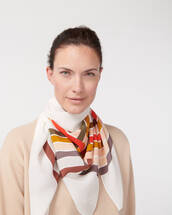 Camargue ribbons silk square scarf 90 cm x 90 cm