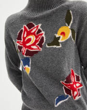 Persian intarsia roll-neck sweater