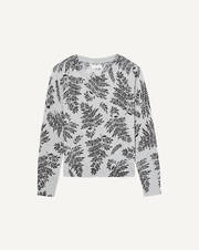 Extrafine fern print crew-neck sweater