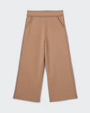 Striped trim 3/4 length trousers