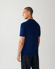 Extrafine short-sleeved V-neck jumper