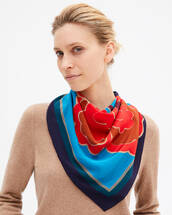 Paisley flowers silk square scarf 75 x 75 cm