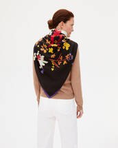 Flowers mini square scarf 120 x 120 cm