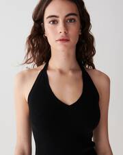 Extrafine ribbed backless tank top
