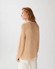 Silk and cotton round neck jumper