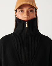 Oversized zip-neck jumper