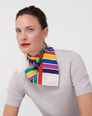 Colourful ribbons mini silk square scarf 60 cm x 60 cm