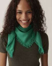 Fringed mini square scarf