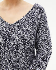 Maxi cable stitch marl v-neck sweater